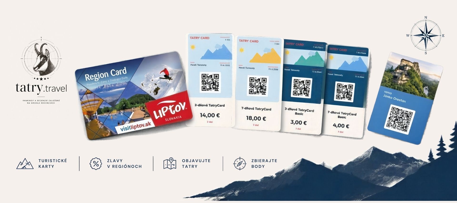 Titulok: Liptov Region Card, varianty Tatry Card a karta s Oravským hradom